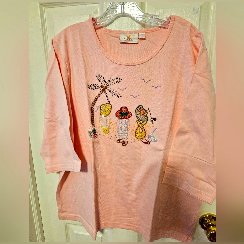 395 // Quacker Factory NWOT Beaded Beach Ladies // XL - Picture 7 of 8